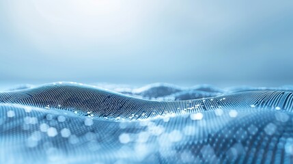 A blue wave with a lot of dots on it