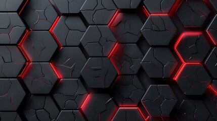 Abstract grey metallic overlap red light hexagon mesh design modern luxury futuristic technology background