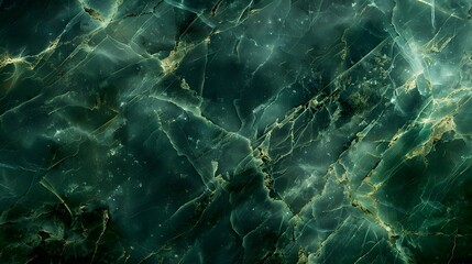 Emerald Green Marble Texture with Golden Veins
