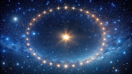 Obraz premium Starry night sky with a large circle of stars in the center, starry, night, sky, circle, stars, celestial, astronomy