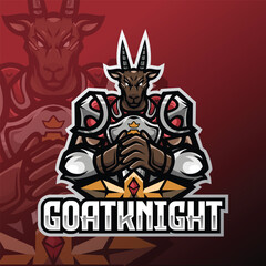 Goat knight e-sport logo vector image