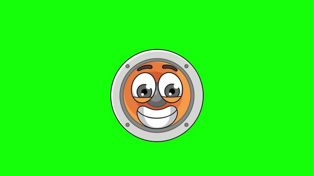 The grimacing face of speaker mascot, nervousness, embarrassment, or awkwardness