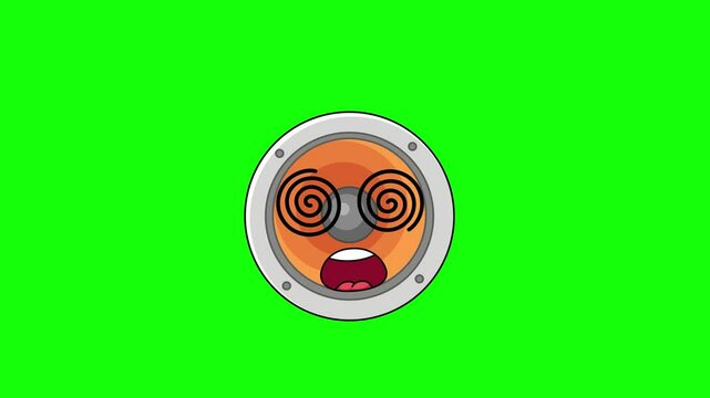 speaker Face with spiral eyes, hypnotized expression
