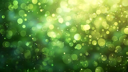 Fototapeta premium Abstract Green Bokeh Background with Blurred Lights