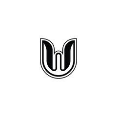 Obraz premium UW, WU, Abstract initial monogram letter alphabet logo design