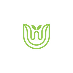 UW, WU, Abstract initial monogram letter alphabet logo design