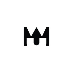 UW, WU, Abstract initial monogram letter alphabet logo design