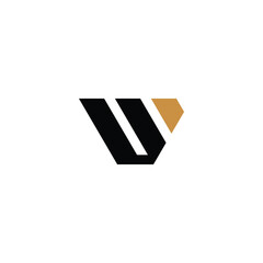 UW, WU, Abstract initial monogram letter alphabet logo design