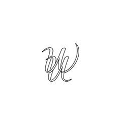 UW, WU, W AND U Abstract initial monogram letter alphabet logo design