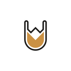 Alphabet letters Initials Monogram logo UW, WU, W and U