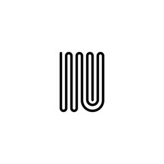 Alphabet Initials logo UW, WU, W and U