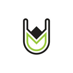 Alphabet Initials logo UW, WU, W and U