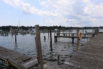 wooden pier on the lake