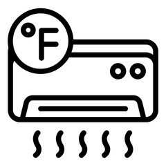 Icon showing Fahrenheit temperature settings for air conditioners indicating cooling level