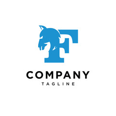 Letter F Horse Head Logo Icon Vector