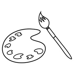 Back to school paint and brush doodle