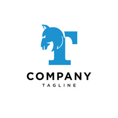 Letter T Horse Head Logo Icon Vector