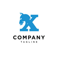 Letter X Horse Head Logo Icon Vector