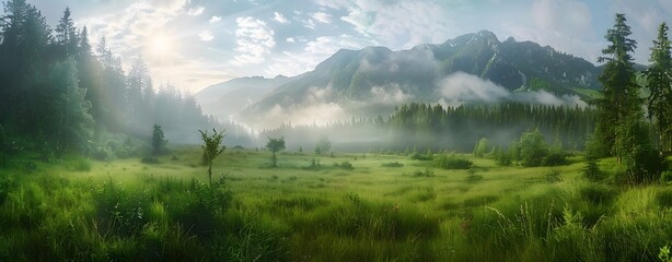Misty Morning in Carpathian Valley