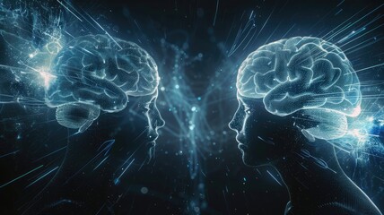 Obraz premium AI-Driven Human Brain: The Power of Big Data and Machine Learning