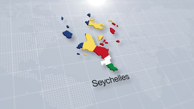 Seychelles map presentation displayed on a modern clean white background.