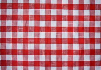 Red and White Gingham Tablecloth Texture