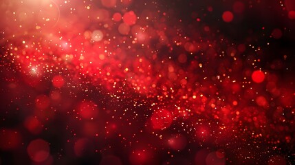 Red Bokeh Background with Gold Sparkles