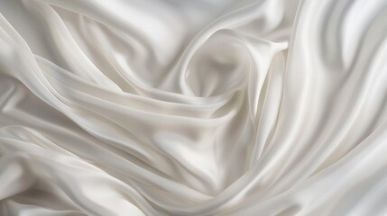Obraz premium Delicate silk fabric drifts effortlessly on the breeze, its luxurious texture and subtle sheen exuding an aura of refinement and opulence, set against a backdrop of simple yet graceful design.