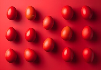 Red Eggs Minimalist Flat Lay Photography