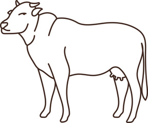 Cow Line Illustration
