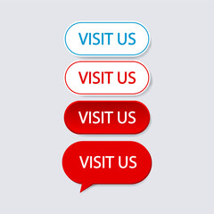 Visit us speech bubble communication icon, logo, sticker, badge, template  vector design.