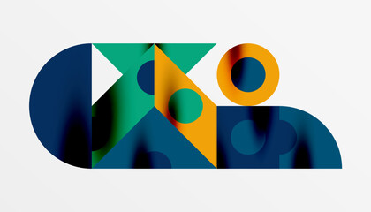 Colorful triangles circles square geometric design. Abstract background for wallpaper, banner, backdrop, card, book Illustration, landing page