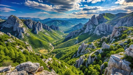 Scenic view of Paklenica National Park in the Velebit Mountains, Croatia, travel, destination, nature, landscape, mountains