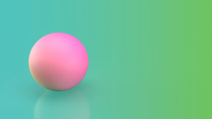 The pink ball on green background  image 3d rendering.