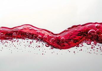 Abstract Red Liquid Wave with Bubbles