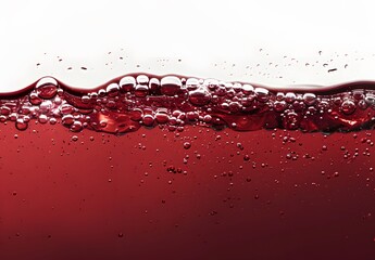 Red Liquid with Bubbles Macro Photography