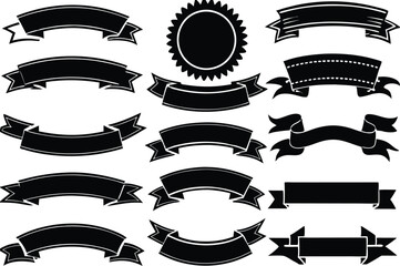 Ribbon banner set. Simple ribbons. Vector
