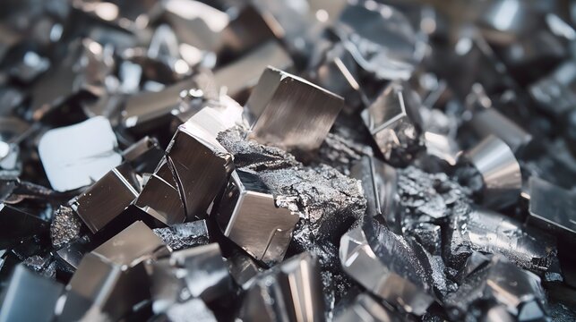 4. Tantalum metal pieces arranged in a laboratory environment