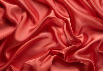 Elegant Red Silk Fabric Background Texture
