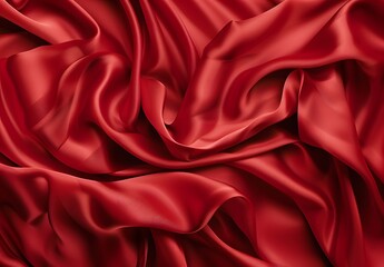 Fototapeta premium Elegant Red Silk Fabric Texture Background