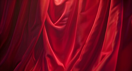 Obraz premium Elegant Red Velvet Curtain Background