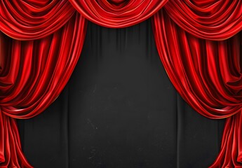 Fototapeta premium Red Velvet Curtains Stage Theater Backdrop