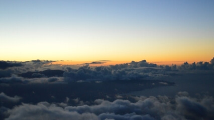 Clouds and Sunset Glow at Haleakalā Volcano, Maui