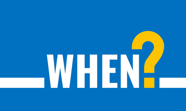 when question on blue background