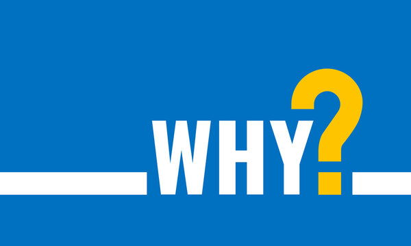 why question on blue background
