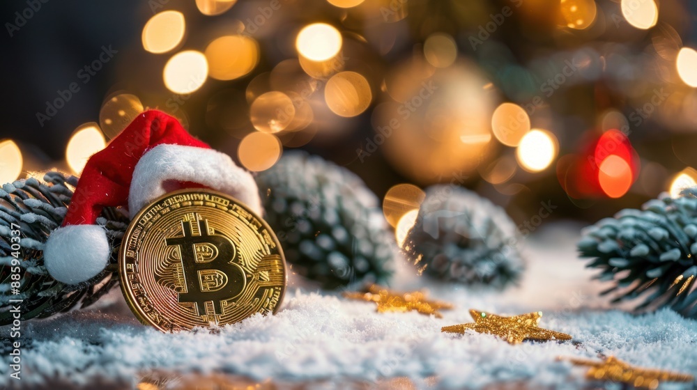 Sticker bitcoin christmas ornament