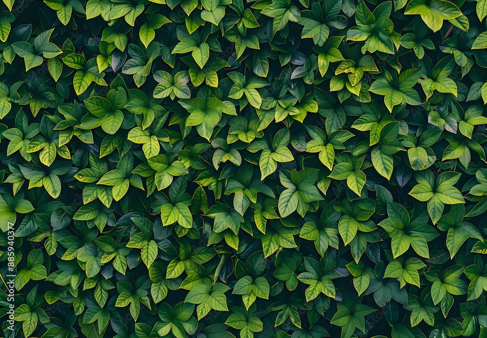 Poster Green Leaf Wall Texture Seamless Pattern