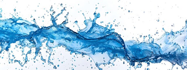 Obraz premium Water Splash, Blue Color, Isolated Background