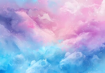 Obraz premium Abstract Watercolor Pastel Rainbow Sky Background