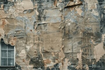 Fototapeta premium Old wrinkled grunge ripped town posters background
